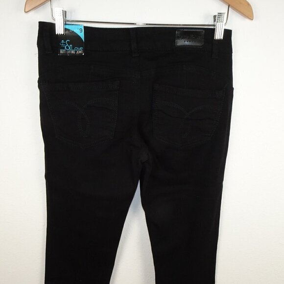 Paris Blues Jeans Junior's Size 9 Black Denim Low Rise Butt Lifting FLAWED - Picture 6 of 13